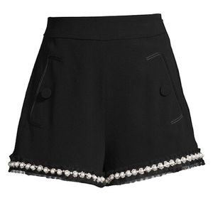 Kendrick Imitation Pearl-Trim A-Line Shorts